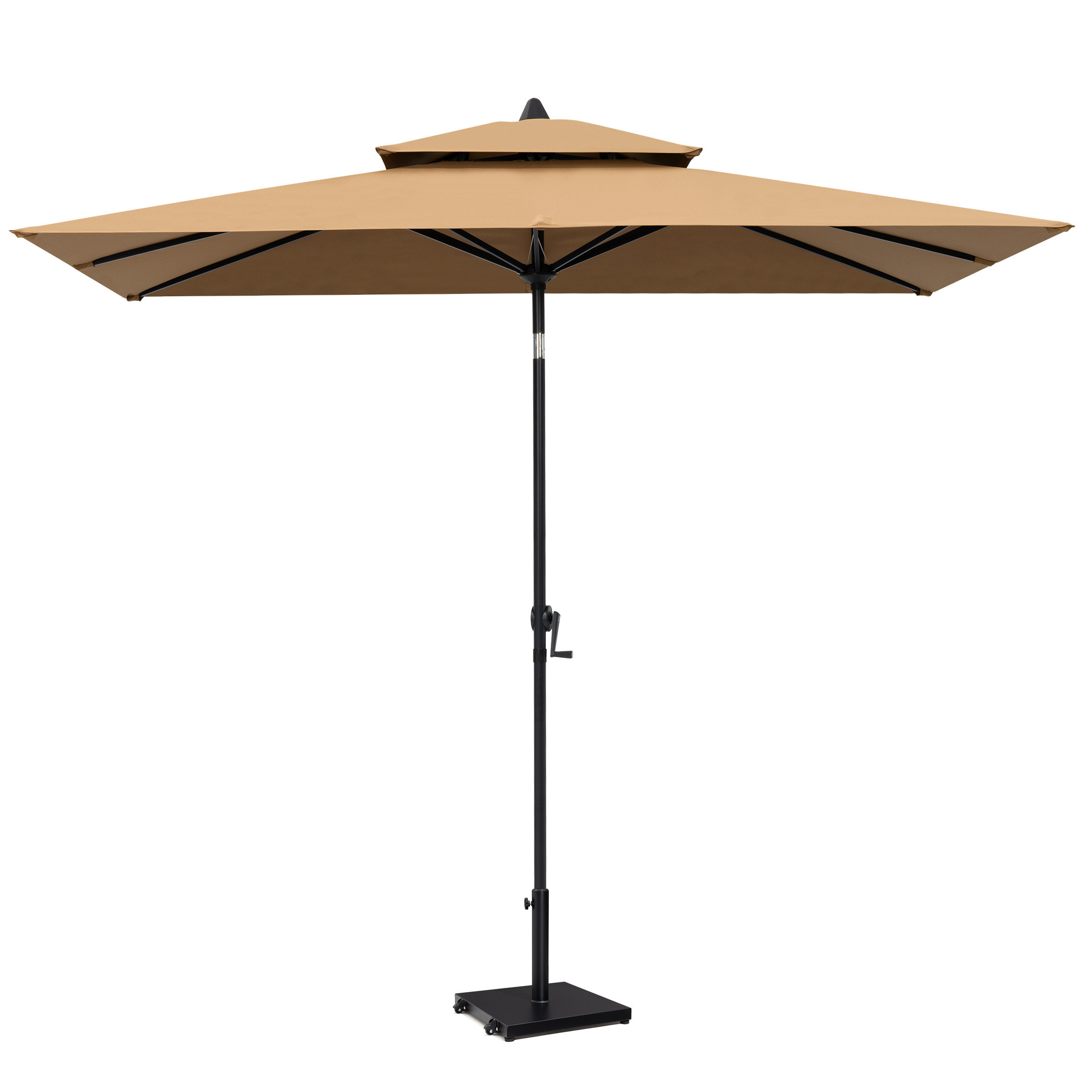 Arlmont & Co. 116'' X 76'' Rectangular Market Umbrella With Base